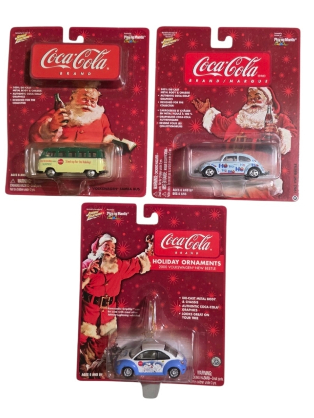 Bundle Of 3 Johnny Lightning Holiday Coca Cola Cars